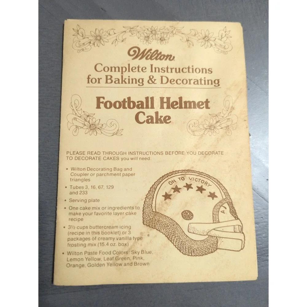 Wilton Football Helmet Vintage 1979 Cake‎ Pan With Instructions